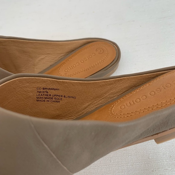 New Corso Como Briannah Light Brown Leather Mules Woman’s 7M - Picture 7 of 10